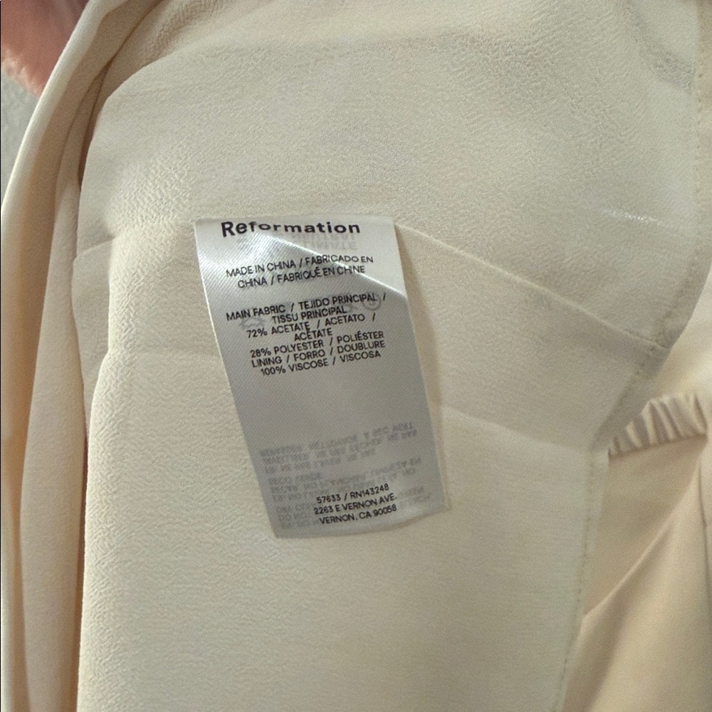 Reformation Nino Dress in Fior Di Latte Cream Strapless Midi Size 10 - Picture 6 of 9